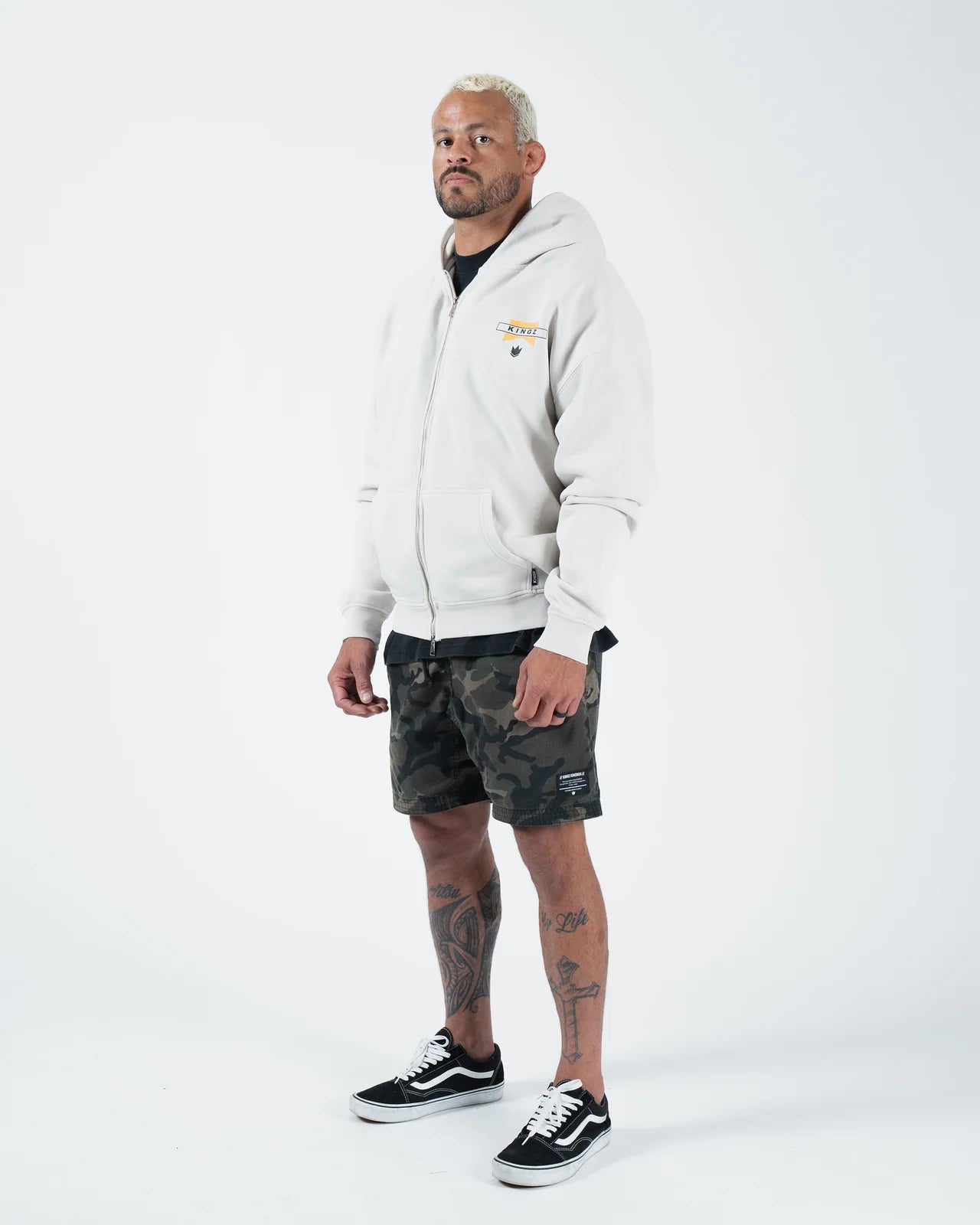 Kingz Flag Zip Up Hoodie Lunar Rock