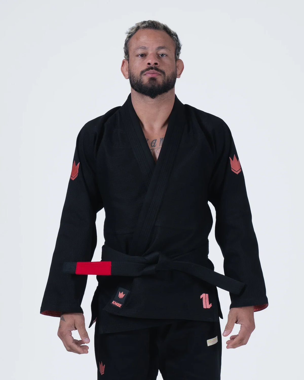 Kingz Mens The One V2 Guava Jiu Jitsu Gi Black/Peach