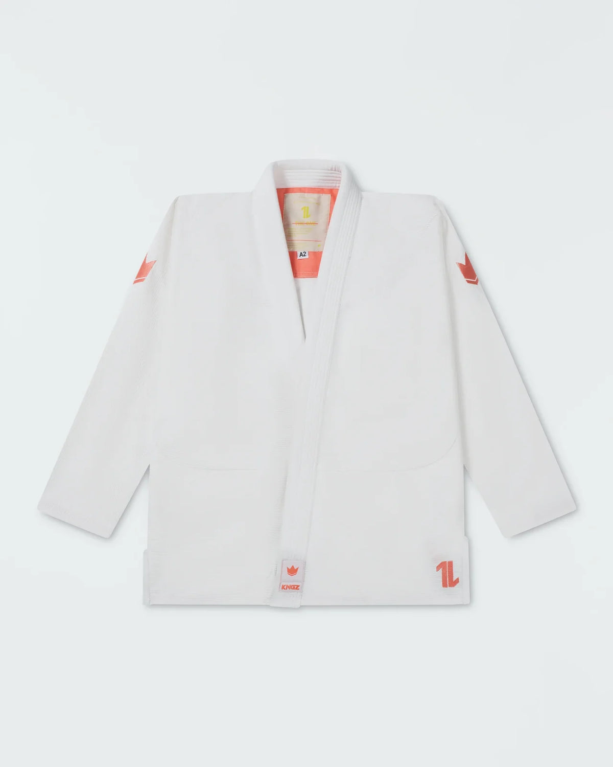 Kingz Mens The One V2 Guava Jiu Jitsu Gi White/Peach