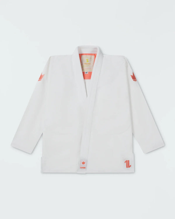 Kingz Mens The One V2 Guava Jiu Jitsu Gi White/Peach