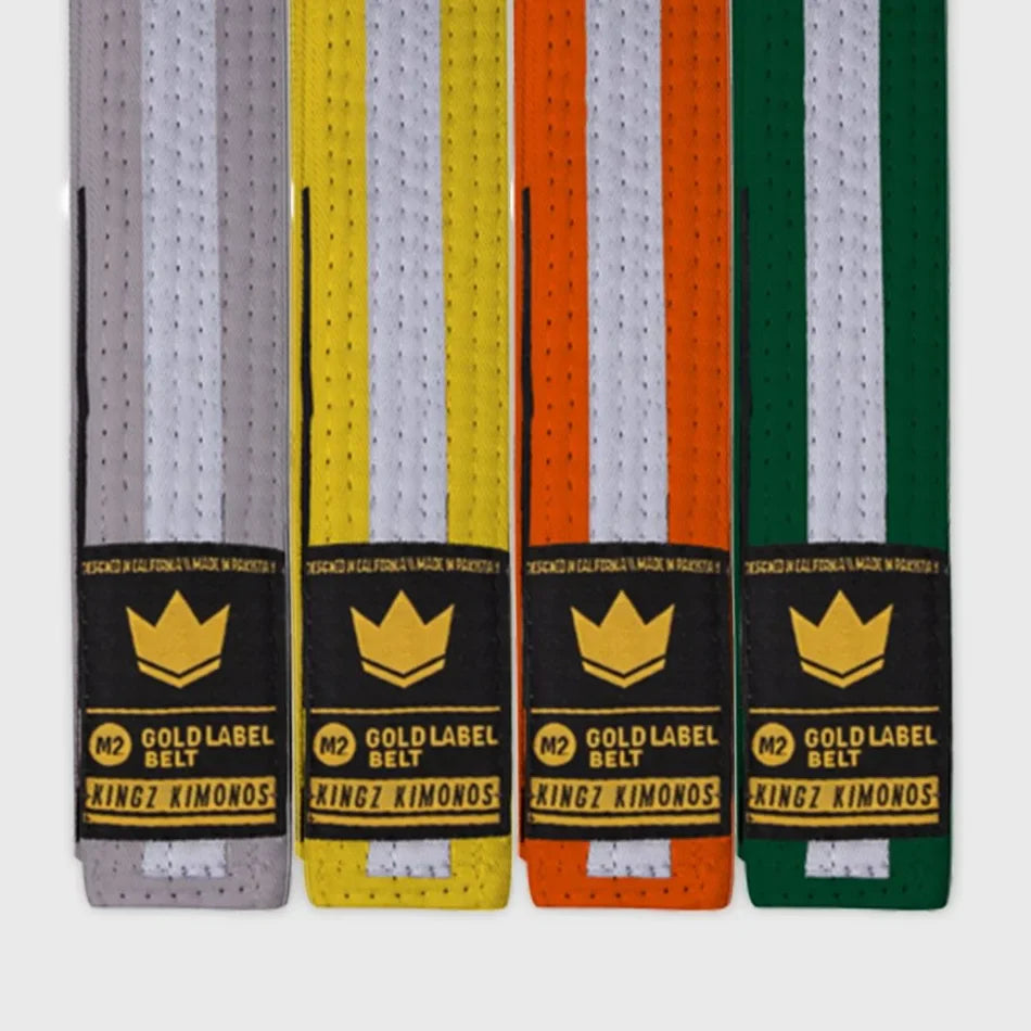 Kingz Kids Belts With White Stripe Green