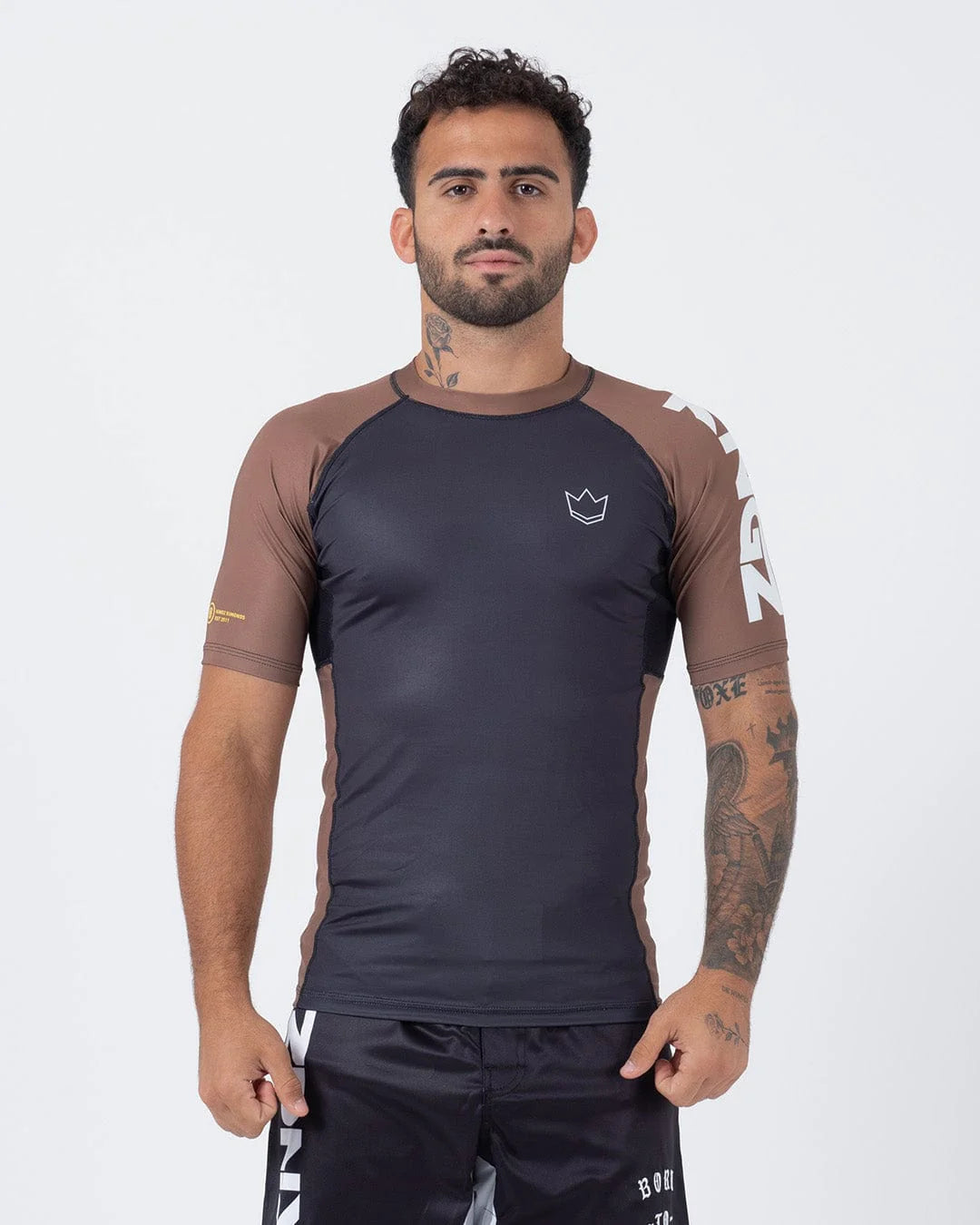 Kingz Ranked Performance V2 Short Sleeve Rashguard Brown