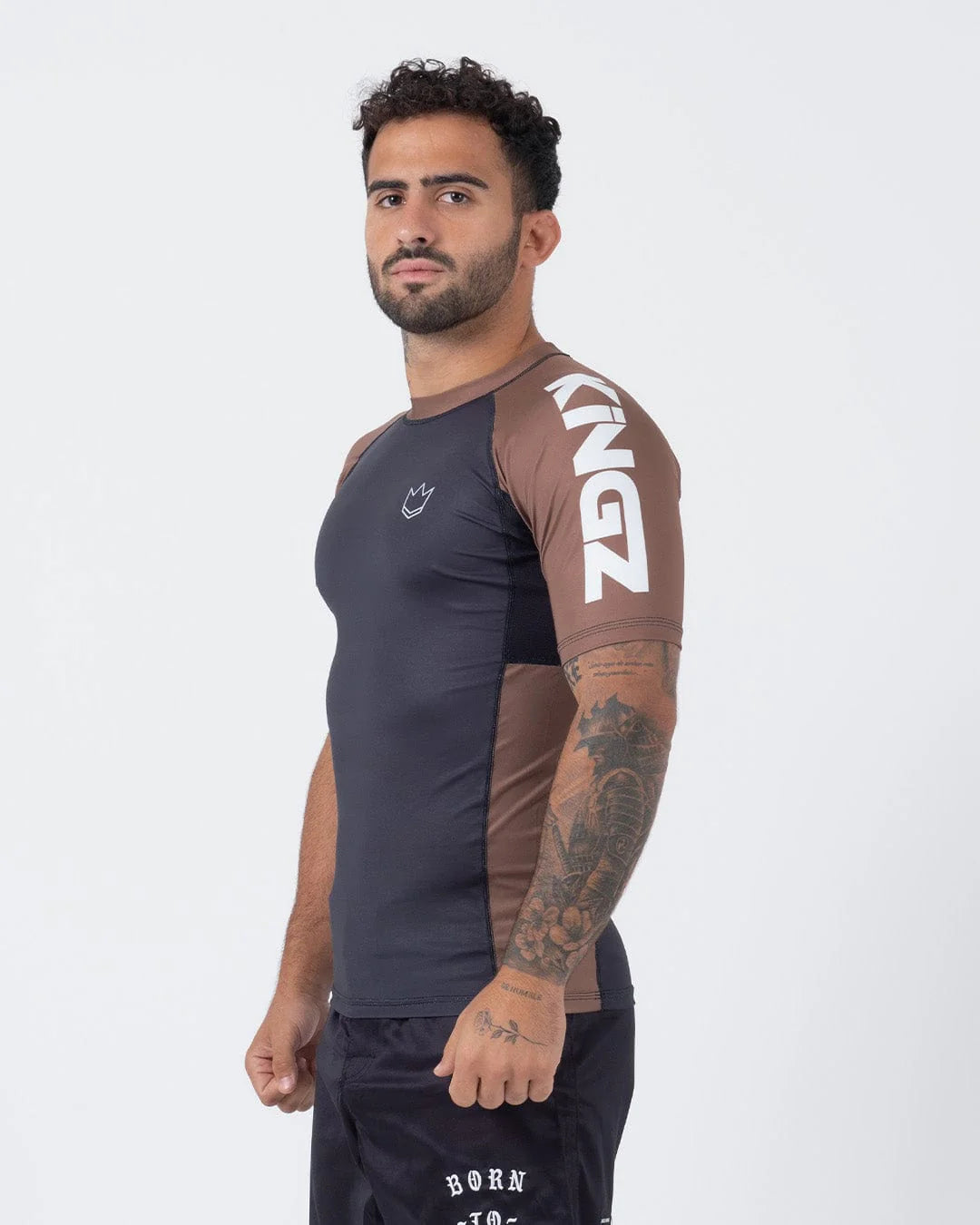 Kingz Ranked Performance V2 Short Sleeve Rashguard Brown