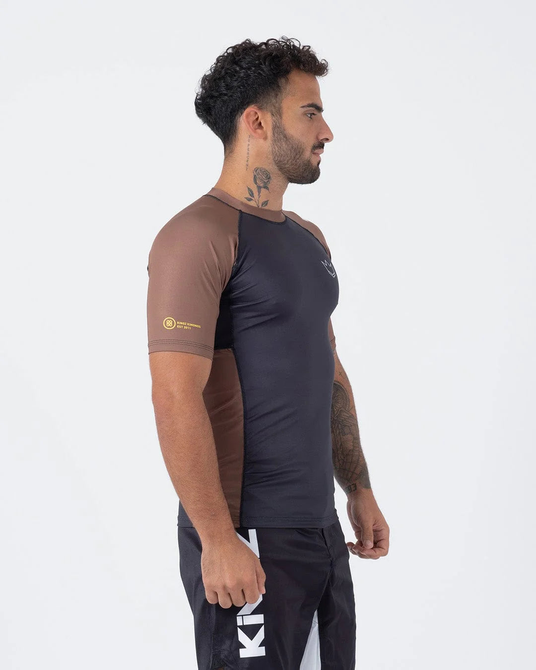 Kingz Ranked Performance V2 Short Sleeve Rashguard Brown