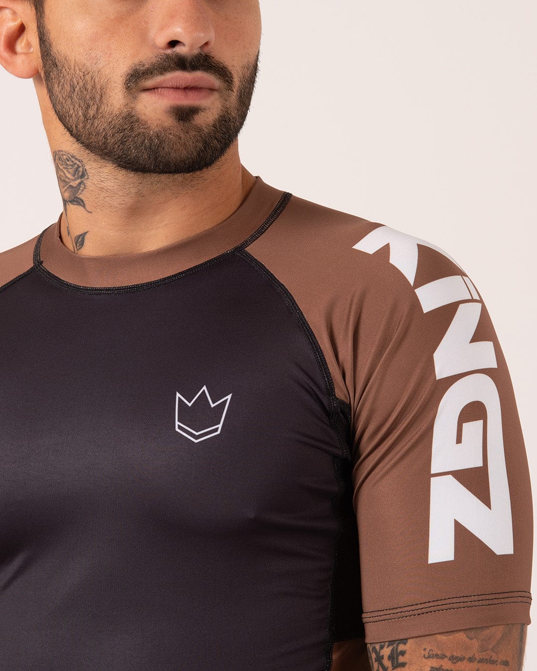 Kingz Ranked Performance V2 Short Sleeve Rashguard Brown
