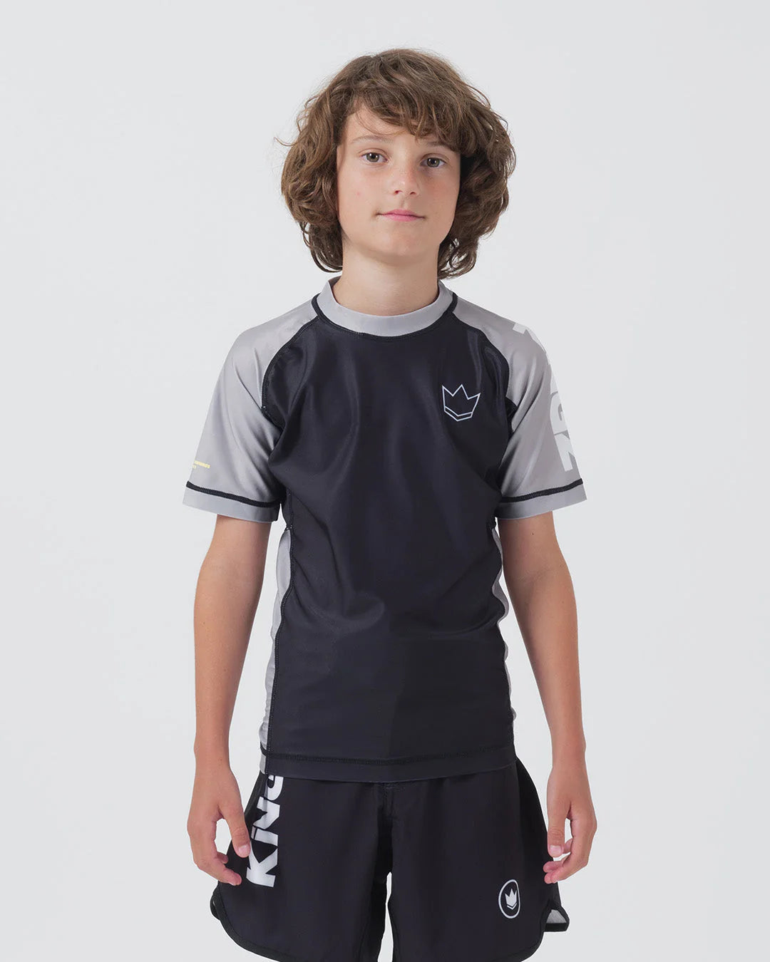 Kingz Ranked V2 Youth Short Sleeve Rashguard Grey