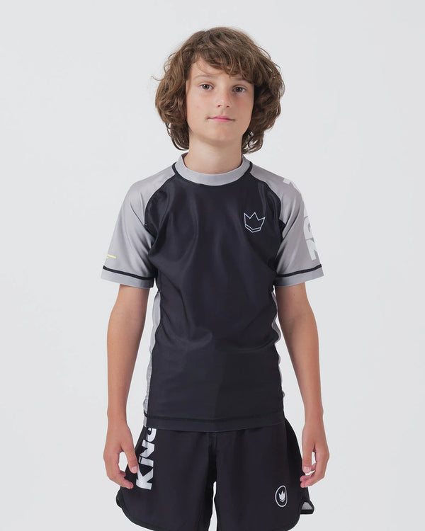Kingz Ranked V2 Youth Short Sleeve Rashguard Grey
