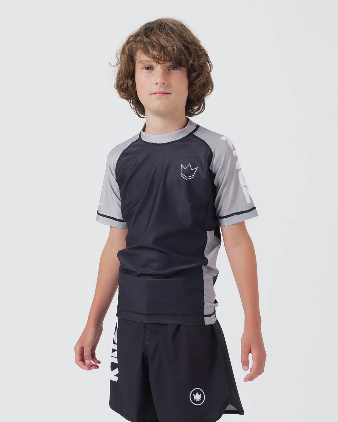 Kingz Ranked V2 Youth Short Sleeve Rashguard Grey
