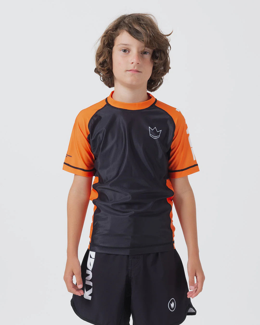 Kingz Ranked V2 Youth Short Sleeve Rashguard Orange