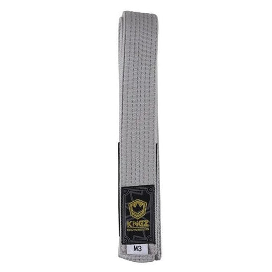 Kingz Kids Belts Solid Colour BJJ Belts Kingz Grey M00 