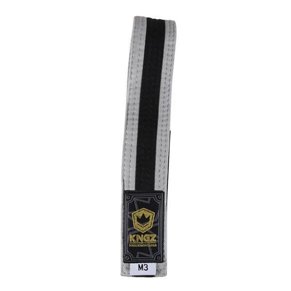 Kingz Kids Belts With Black Stripe Grey