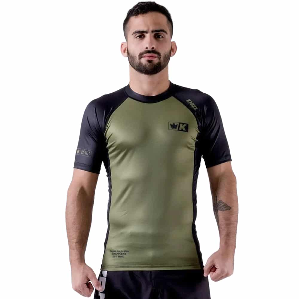 Kingz Krown Short Sleeve Rashguard Militart Green Front