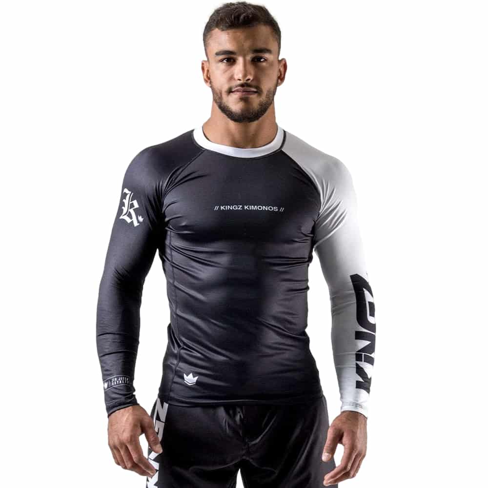 Kingz OE Long Sleeve Rashguard Rashguards Kingz Black/White X Small 