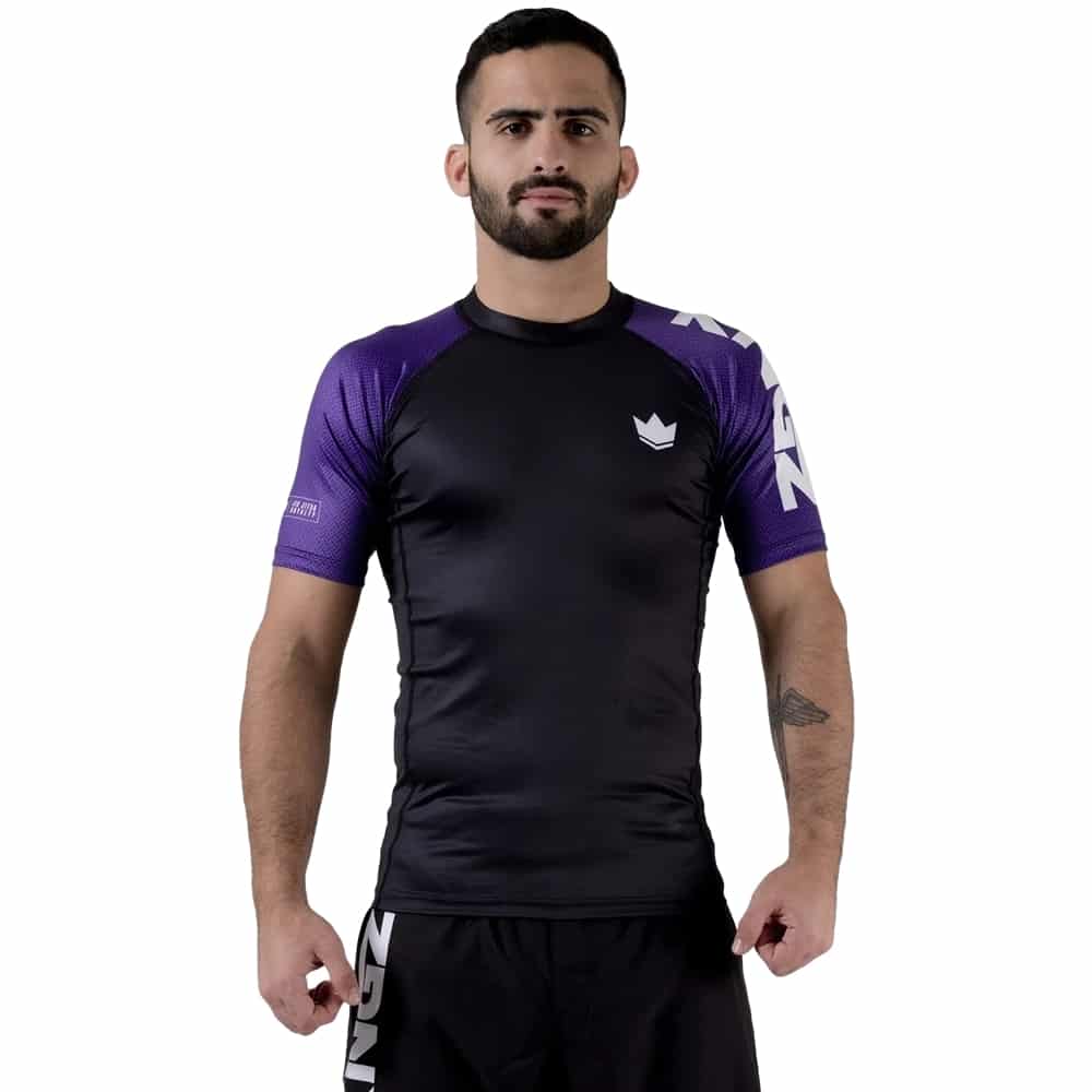 Kingz Performance Short Sleeve Ranked Rashguard Rashguards Kingz Purple X Small 